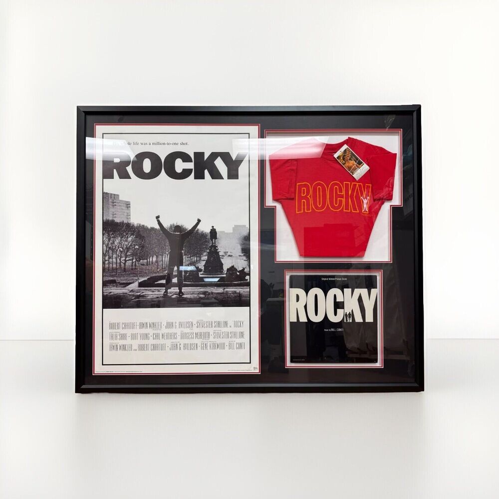1976 Rocky Movie Memorabilia Authentic Framed Shirt Poster Vinyl Album